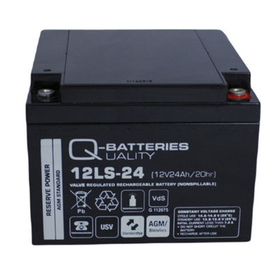 Q-Batteries 12LS-24 12V 24Ah AGM VRLA Battery with VdS
