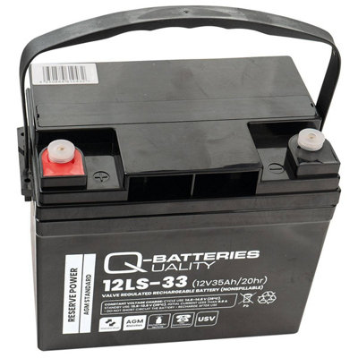 Q-Batteries 12LS-33 12V 35Ah Deep Cycle AGM VRLA Battery with VdS
