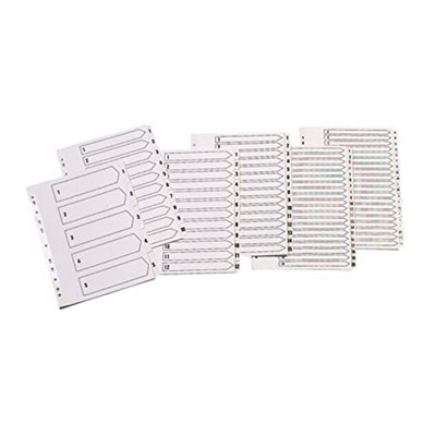 Q-Connect 1-15 Index Multi-Punched Reinforced Board Clear Tab A4 White Kf01530