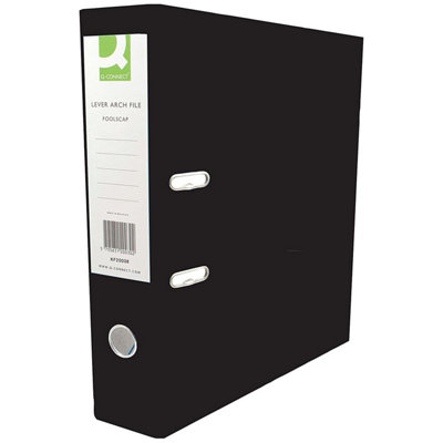 Q-Connect 70mm Lever Arch File Polypropylene A4 Black (Pack of 10)