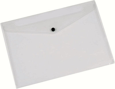 Q-Connect A4 Document Folder Plastic Clear Popper - Pack of 12
