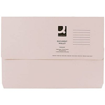 Q-Connect Document Wallet Foolscap Buff (Pack of 50)