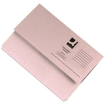 Q-Connect Document Wallet Foolscap Buff (Pack of 50)