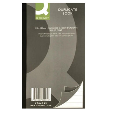 Q-Connect Feint Ruled Duplicate Book, 210 x 127 mm