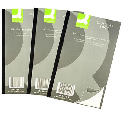 Q-Connect Feint Ruled Duplicate Book, 210 x 127 mm