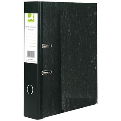 Q-Connect Lever Arch File Foolscap Black (Pack of 10)