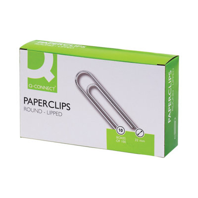 Q-Connect Lipped Paperclip, 32 mm KF01316Q - Pack of 1000