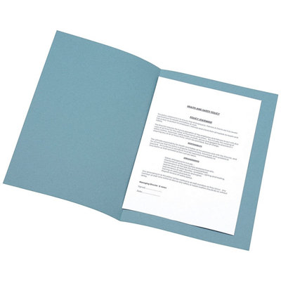 Q-Connect Square Cut Folder Lightweight 180gsm Foolscap Blue (Pack of 100)