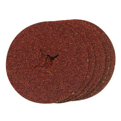 QTY 10 115mm x 22.2mm 24 Grit Sanding Fibre Discs For Rubber Backing Discs