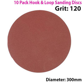 QTY 10 300mm 12 Inch Sanding Discs 120 Grit Orbit Sander Hook & Loop