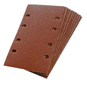 QTY 10 93mm x 190mm Sanding Punched 1/3 Sheets 120 Grit Sanding Hook & Loop