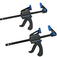 QTY 2 100mm Single Handed Quick Release Trigger G Clamps Spreader