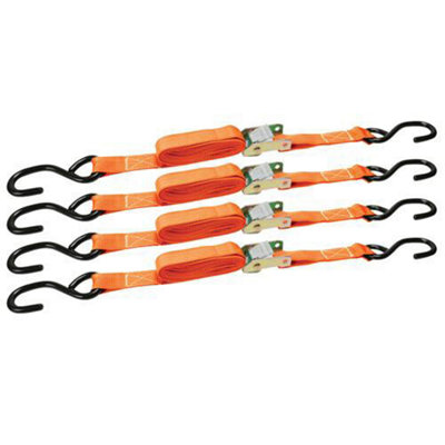 QTY 4 2m x 25mm Cargo Lash Tie Down Straps 250KG
