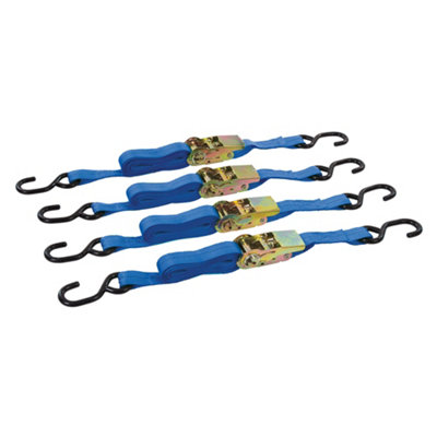 QTY 4 4m x 25mm Cargo Lash Tie Down Strap Set 900KG
