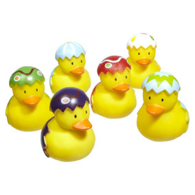 Quackers Easter Rubber Bath Ducks Set of 6 - Adorable Holiday -Themed Ducks in Clear Plastic Display Box Fun Bath Toy for Toddlers