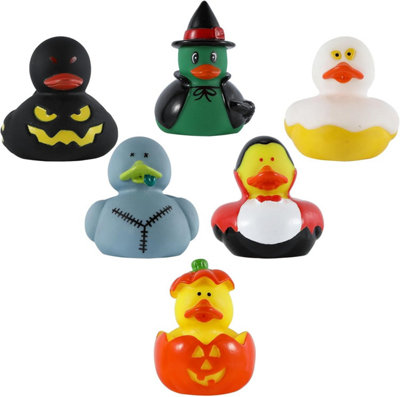 Quackers Spooky Fun with Set of 6 Halloween-Themed Rubber Duck Bath ...