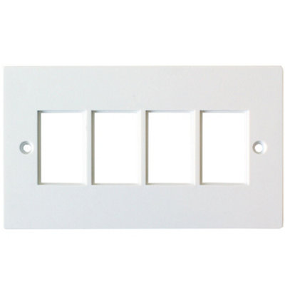 Quad 4x Gang Module Modular Frames 25x38mm LJ6C Wall Outlet Face Plate Cable
