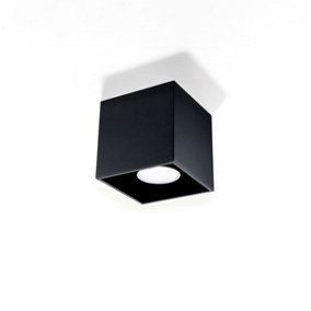 Quad Aluminium Black 1 Light Classic Ceiling Light