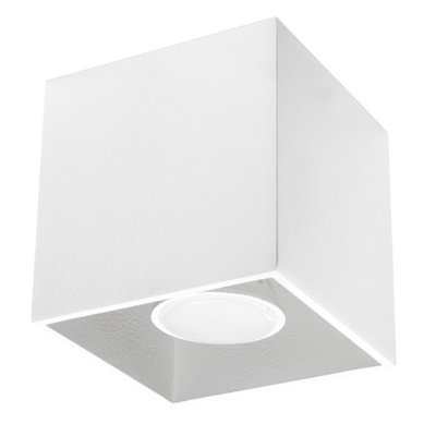 Quad Aluminium White 1 Light Classic Ceiling Light