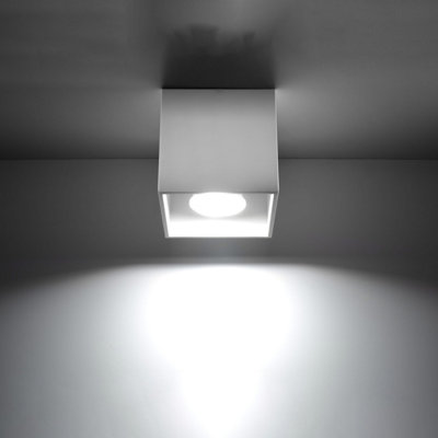 Quad Aluminium White 1 Light Classic Ceiling Light