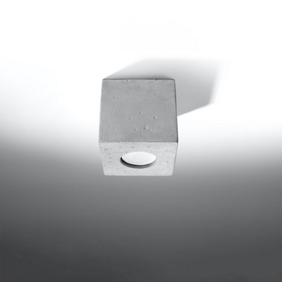 Quad Concrete Grey 1 Light Classic Ceiling Light