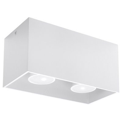 Quad Maxi Aluminium White 2 Light Classic Ceiling Light