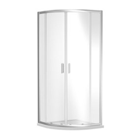 Quadrant 6mm Toughened Safety Glass Shower Enclosure - 800mm x 800mm - Chrome