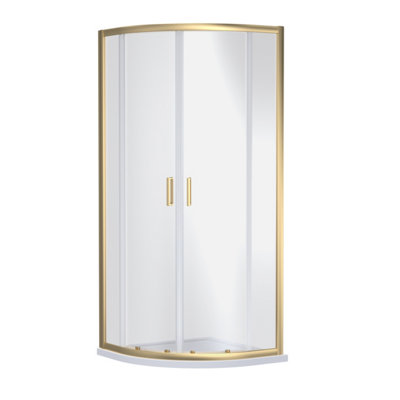 Quadrant 6mm Toughened Safety Glass Shower Enclosure - 900mm x 900mm - Brushed Brass Price Comparisons | Compare The Build
