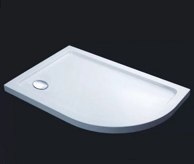 Quadrant Resin Stone Shower Tray White Finish Right 900 x 760 mm Price Comparisons | Compare The Build
