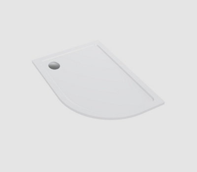Quadrant Resin Stone Shower Tray White Finish Right 900 x 760 mm