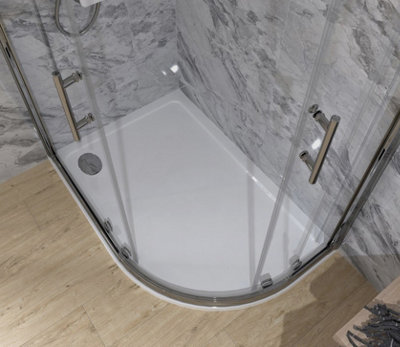 Quadrant Resin Stone Shower Tray White Finish Right 900 x 760 mm