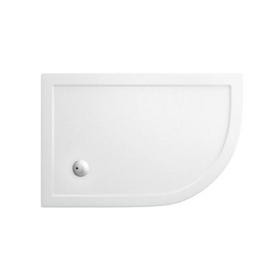 Quadrant Resin Stone Shower Tray White Finish Right 900 x 760 mm