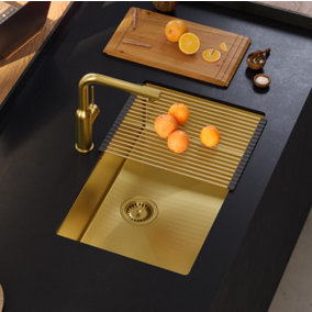 Quadron Anthony 80 PVD Gold kitchen sink 700mm R-10, undermount or inset