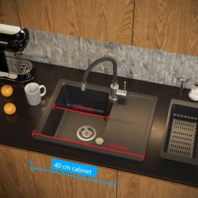 Quadron Baby Johnny super compact kitchen sink with small drainer to ...