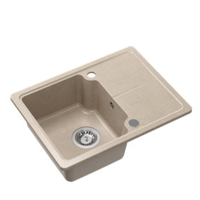 Quadron Baby Johnny super compact kitchen sink with small drainer to fit 40cm cabinet, River Sand GraniteQ material