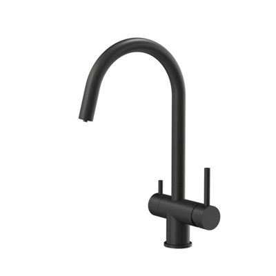 Quadron Caren 3-Way Filter tap Pure Black, stainless steel material