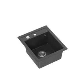 Quadron Johnny 100 kitchen sink bowl, 430mm to fit 45cm cabinet, inset Black GraniteQ material