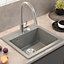 Quadron Johnny 110 kitchen sink bowl, 500mm to fit 50cm cabinet, inset Grey GraniteQ material