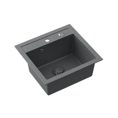 Quadron Johnny 110 kitchen sink bowl, 500mm to fit 50cm cabinet, inset Grey GraniteQ material