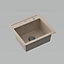 Quadron Johnny 110 kitchen sink bowl, 500mm to fit 50cm cabinet, inset River Sand colour GraniteQ material