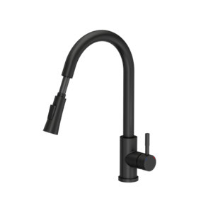 Quadron Julia Black pull out kitchen tap with spray function