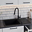 Quadron Julia Black pull out kitchen tap with spray function