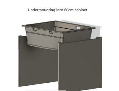 Quadron Logan 100 Workstation Sink Undermount, Grey GraniteQ material