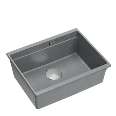 Quadron Logan 100 Workstation Sink Undermount, Grey GraniteQ material