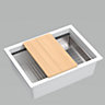 Quadron Logan 100 Workstation Sink Undermount, White GraniteQ material
