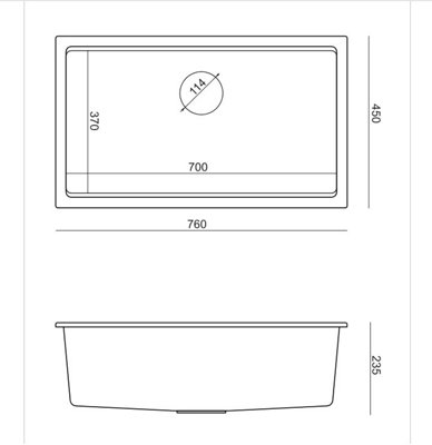 Quadron Logan 110 Workstation Sink Undermount, Black GraniteQ material