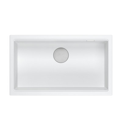 Quadron Logan 110 Workstation Sink Undermount, White GraniteQ material