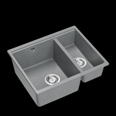 Quadron Logan 151 Workstation Sink 1.5 Bowl, Grey GraniteQ material