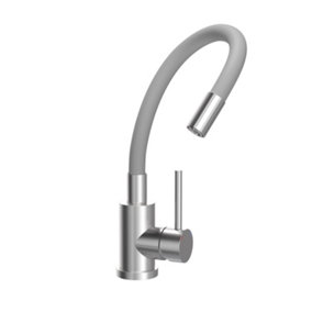 Quadron Maggie Stretch kitchen tap, Grey/Brushed Steel