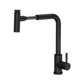 Quadron Meryl Black pull out kitchen tap with spray function